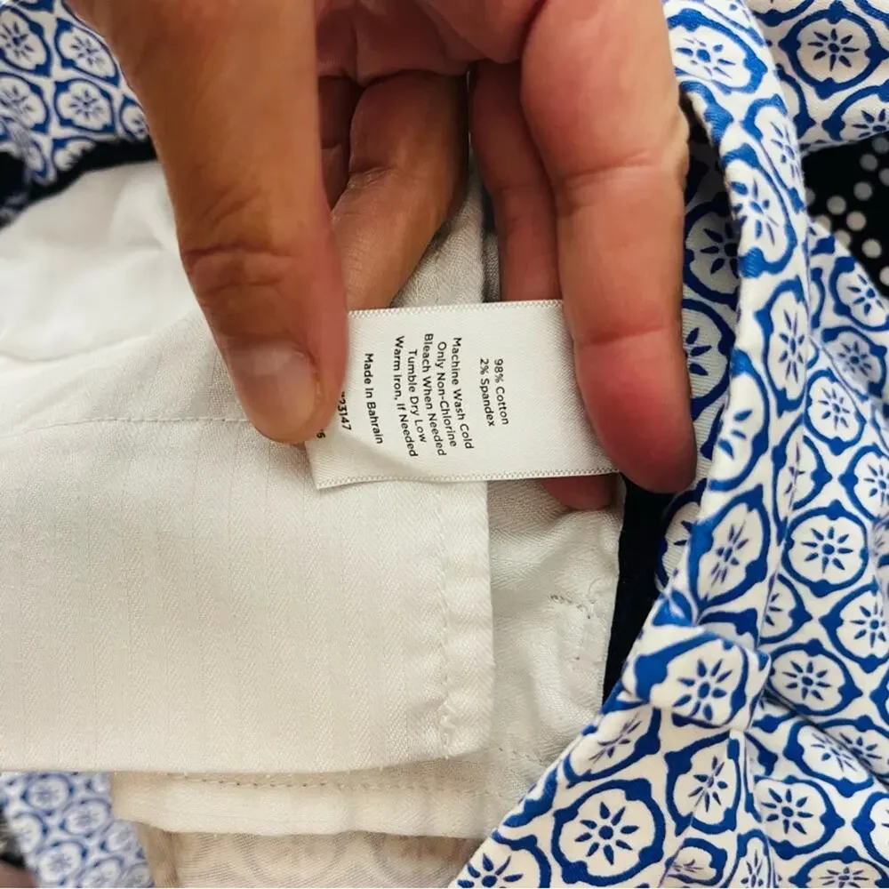Talbots blue white floral medallion Bermuda preppy trouser shorts 8 - Picture 5 of 5